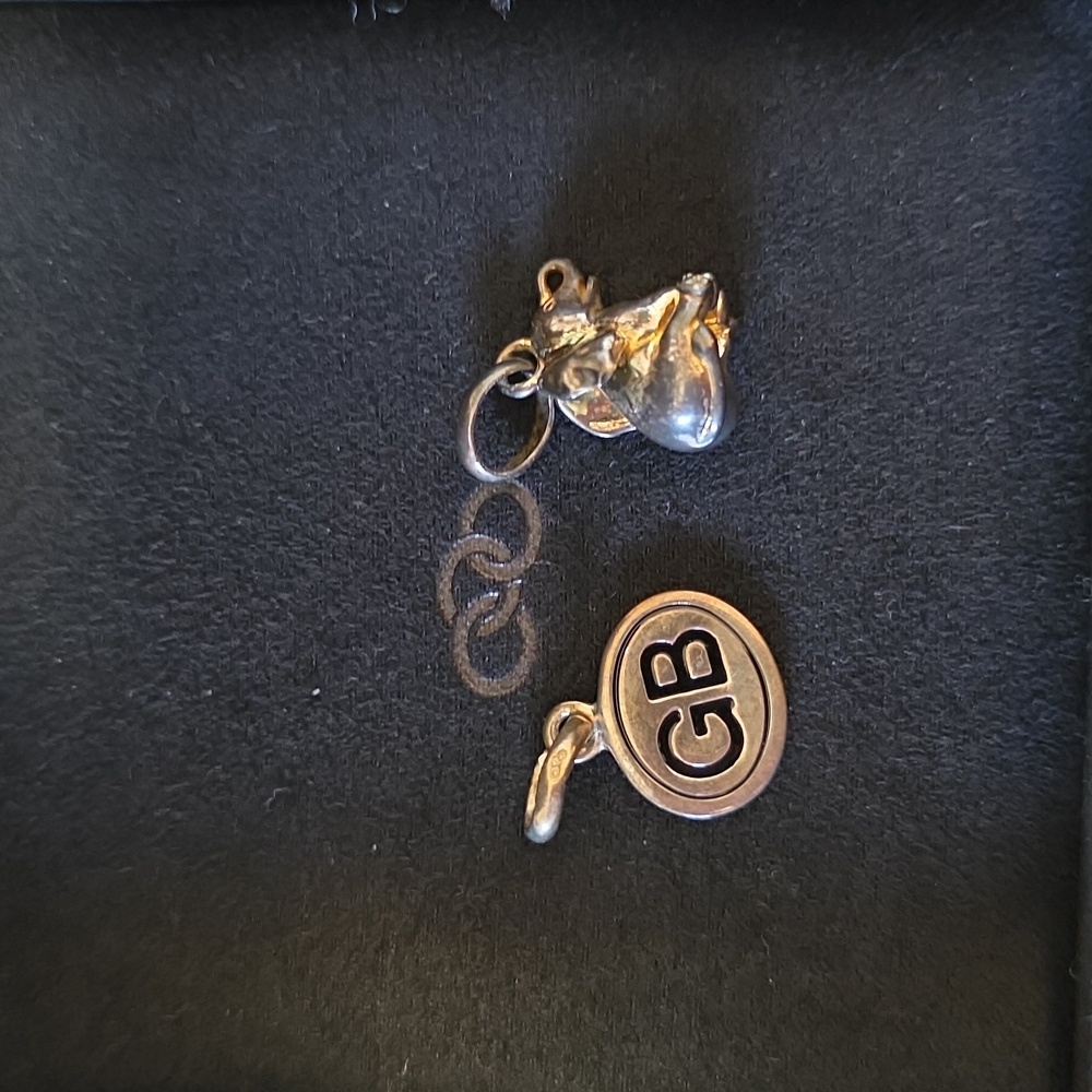 Links of London Silver Elephant and GB Charm Set